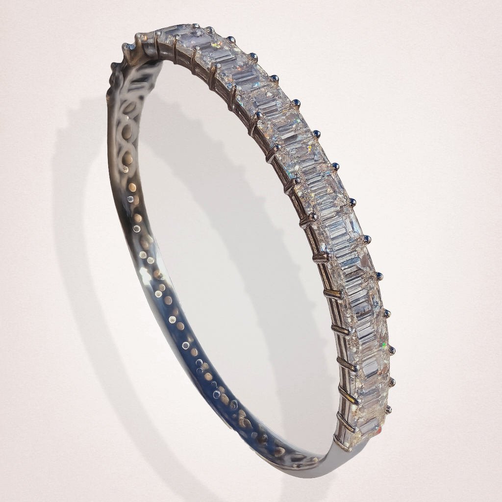 Pulsera con corte esmeralda unisex