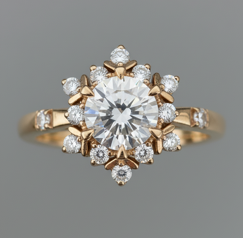 Flocon de neige Diamante y oro