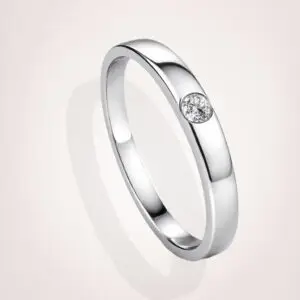 Anillo masculino de plata fina con diamante moissanita hughes